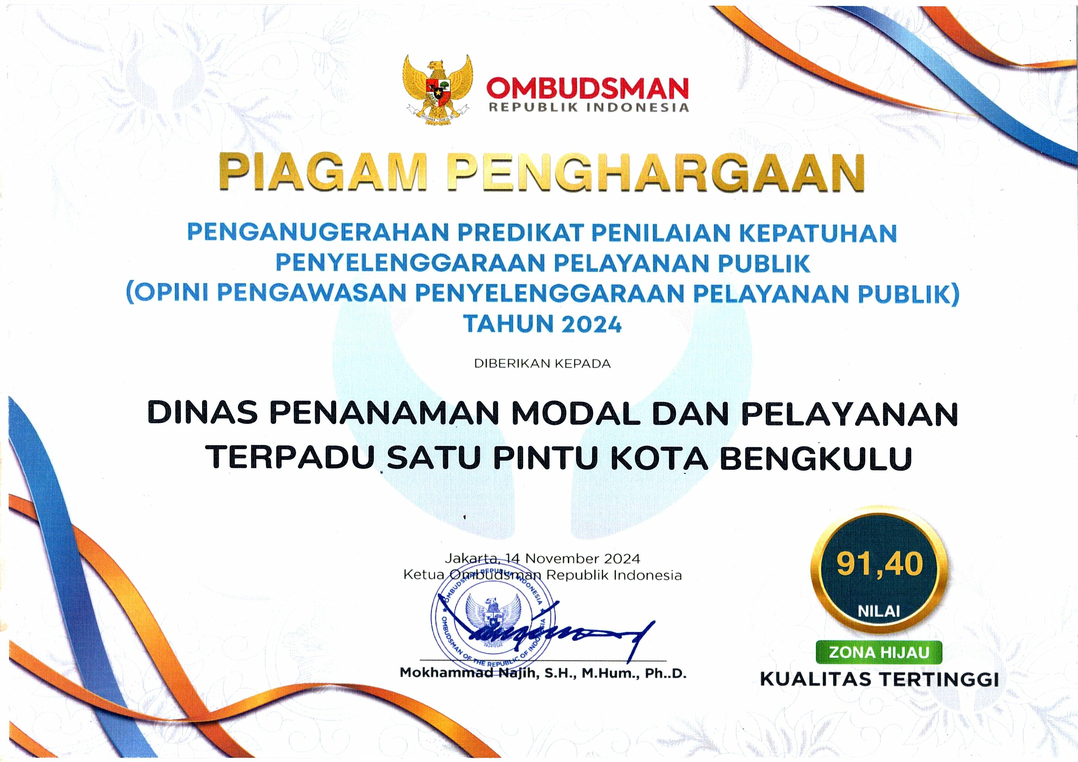 Piagam Penilaian Ombudsman